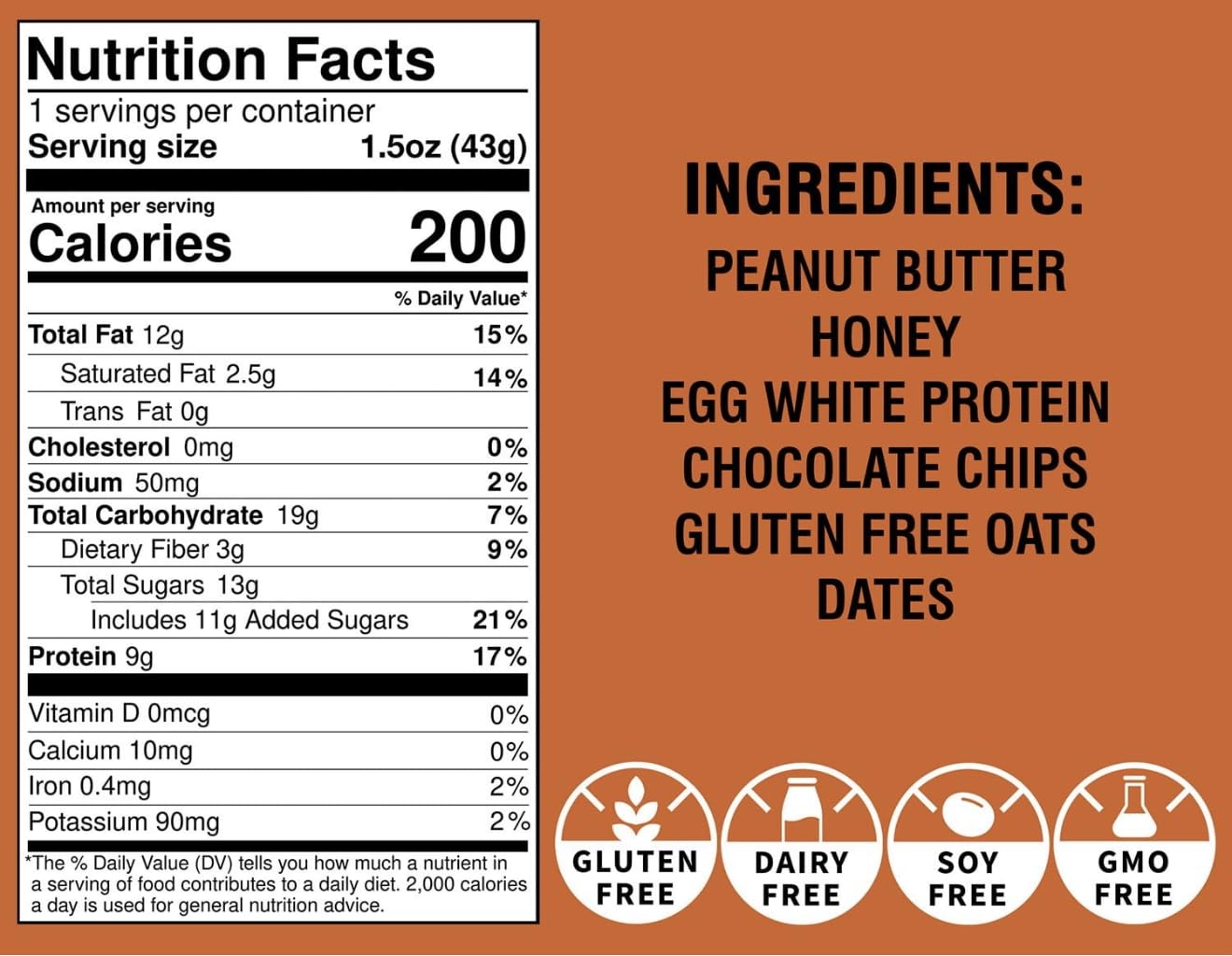 Protein Snack Bar Variety Pack, Oatmeal Chocolate Chip & Peanut Butter Chocolate Chip, Gluten Free Energy Bars, High Protein Grab-and-Go Snacks, 12