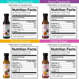 Simple Girl Organic Salad Dressing Variety - Sweet Vinaigrette, Balsamic Vinaigrette, Sweet Mustard and Citrus Ginger - Sugar Free Dressings, Low/No