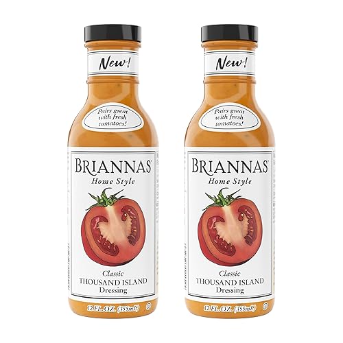 BRIANNAS - Home Style Thousand Island Dressing - Fine Salad Dressing made with Premium Ingredients - Gluten Free and Kosher Salad Dressing - 12 oz