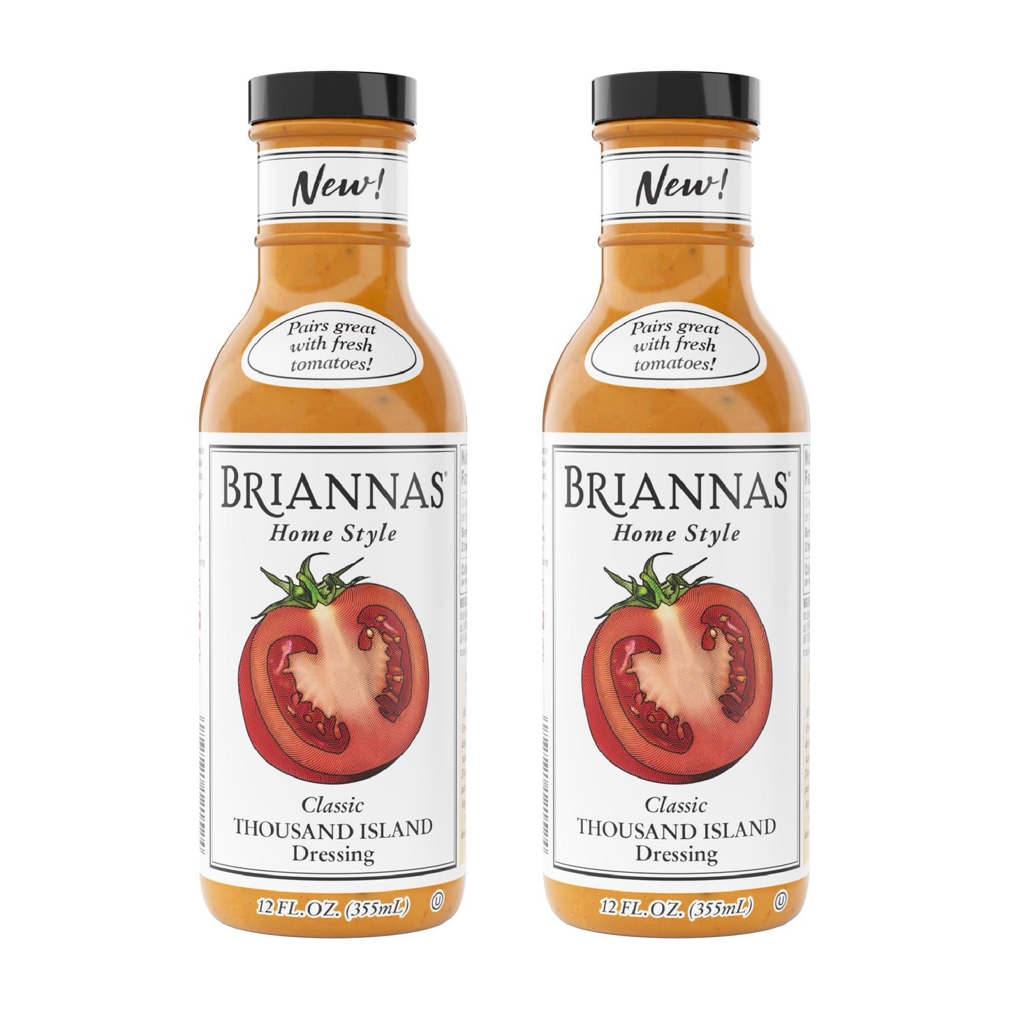 BRIANNAS - Home Style Thousand Island Dressing - Fine Salad Dressing made with Premium Ingredients - Gluten Free and Kosher Salad Dressing - 12 oz