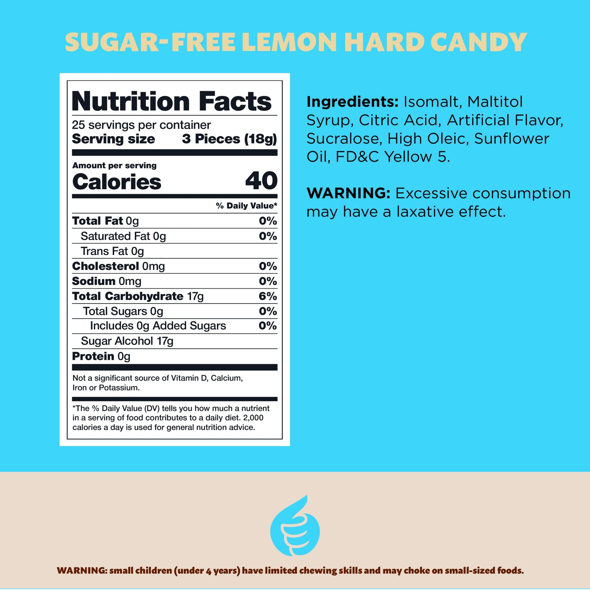 Sugar Free Lemon Drops | 1-Pound Pack | Sugar Free Hard Candy Individually Wrapped | Lemon Candy for Office Bowls, Snacking, and Sharing | Nostalgic