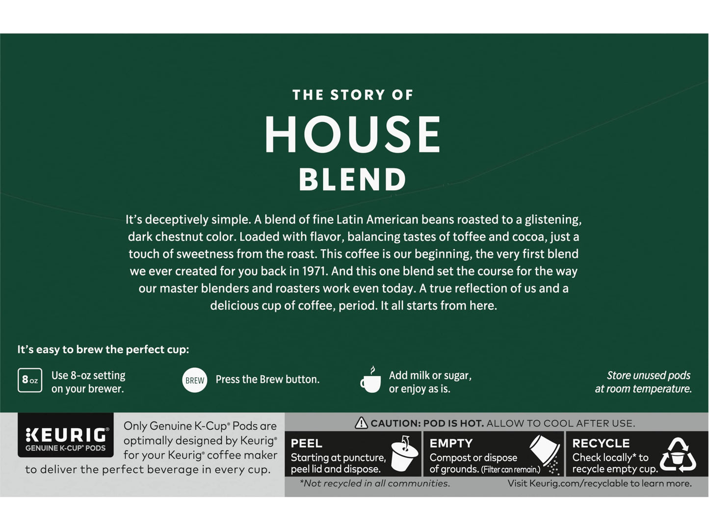 Starbucks House Blend Coffee K-Cup Pods, Medium Roast Arabica Coffee, 10 Count (Pack of 2 Boxes)