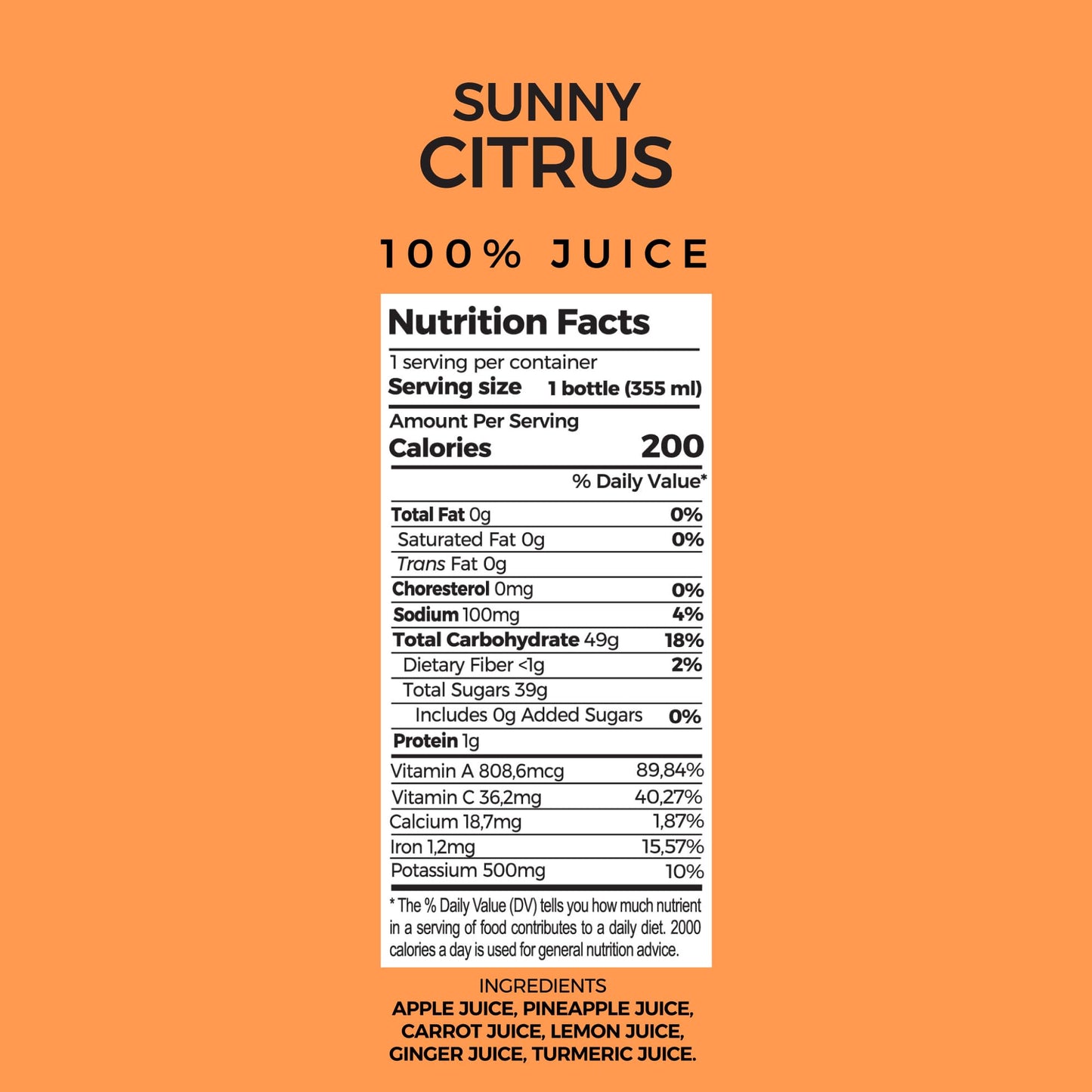 PUR Cold Pressed Daily Juice Kit | Cold-Pressed Juice for Cleanse, Hydration & Digestion | Electrolytes & Antioxidants (12 fl oz - 18 Pack, Sunny