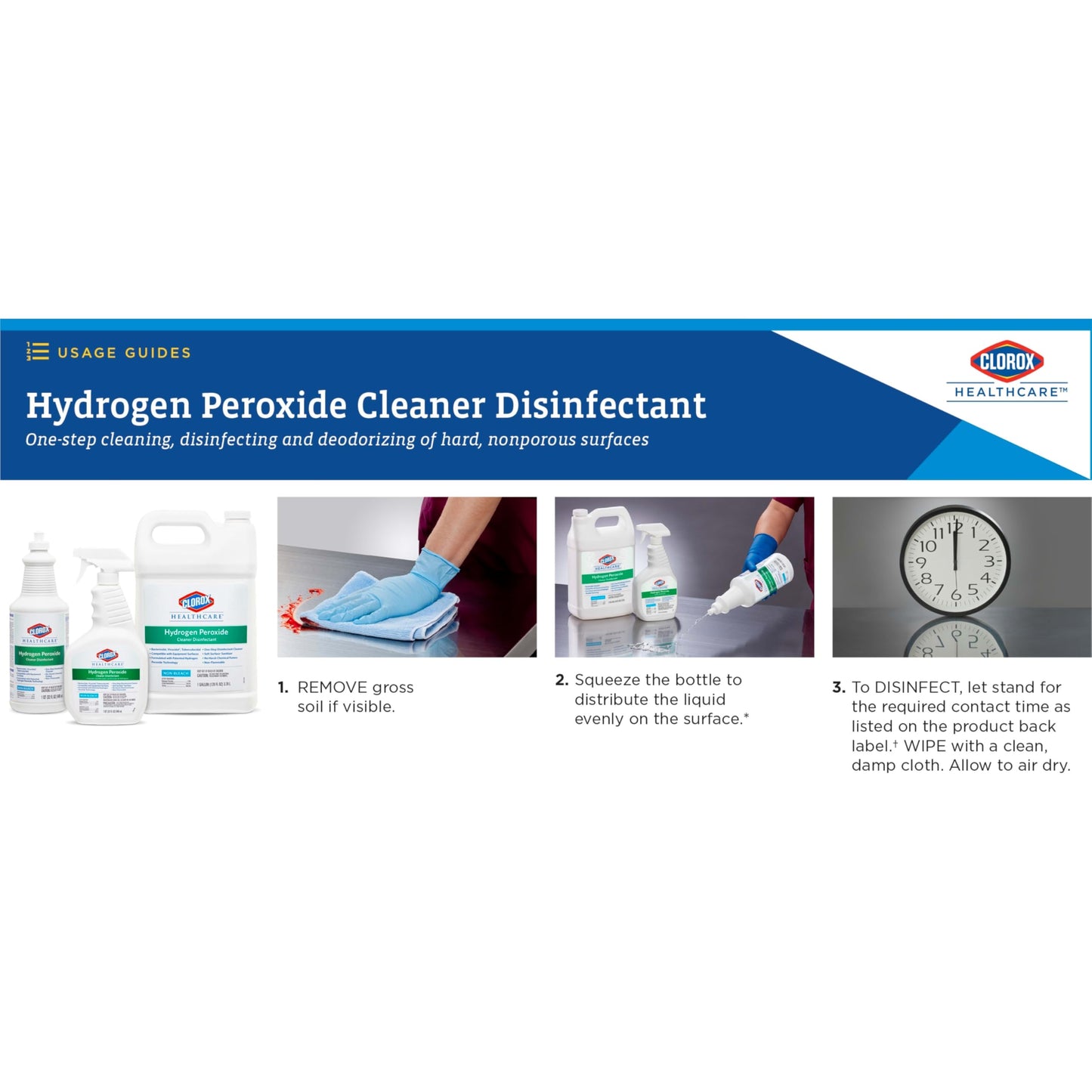 CLOROX Healthcare Hydrogen Peroxide Cleaner Disinfectant Pull-Top, 32 Ounces