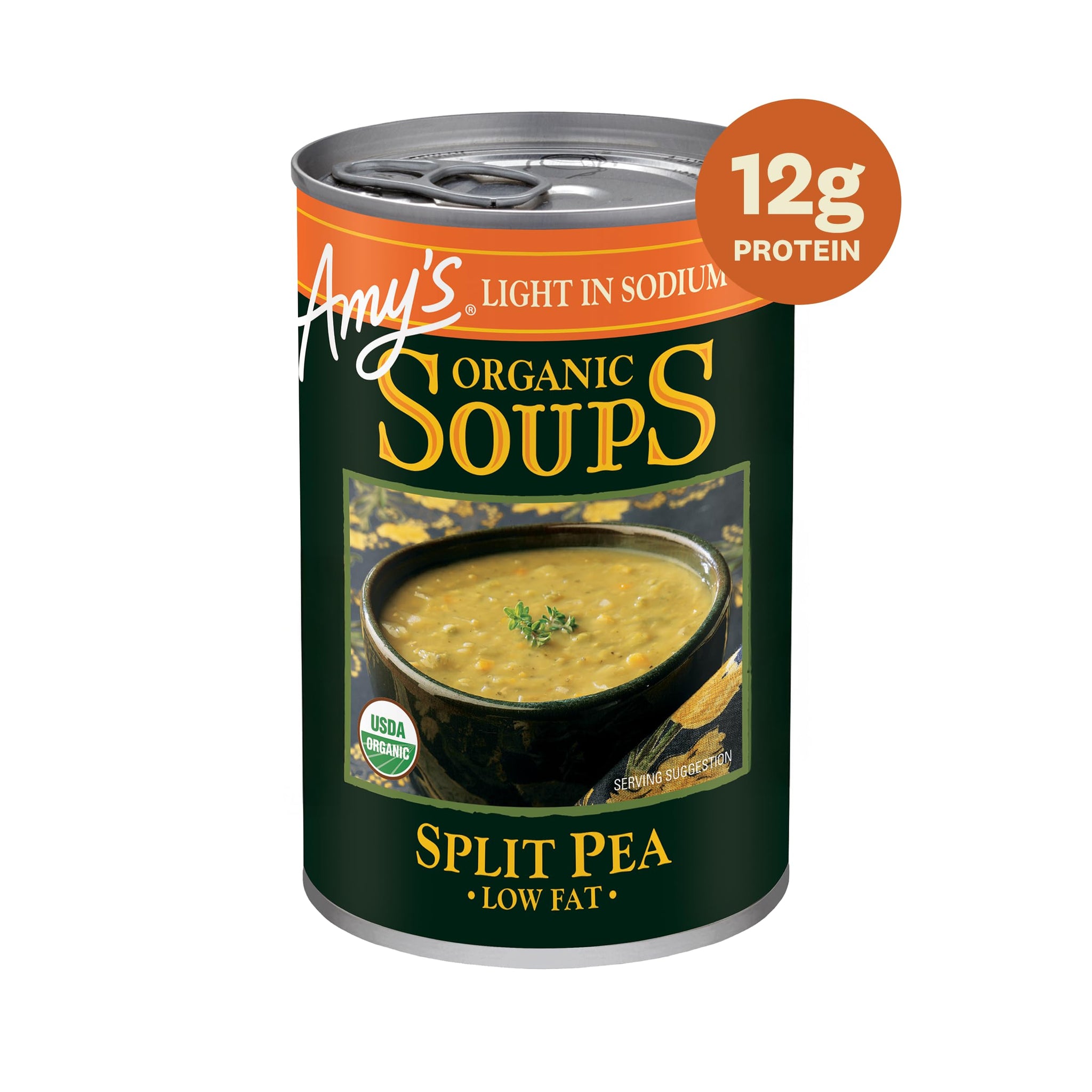 Amy's Soup, Vegan Split Pea Soup, Gluten Free, Made With Organic Vegetables, Canned Soup, 14.1 Oz