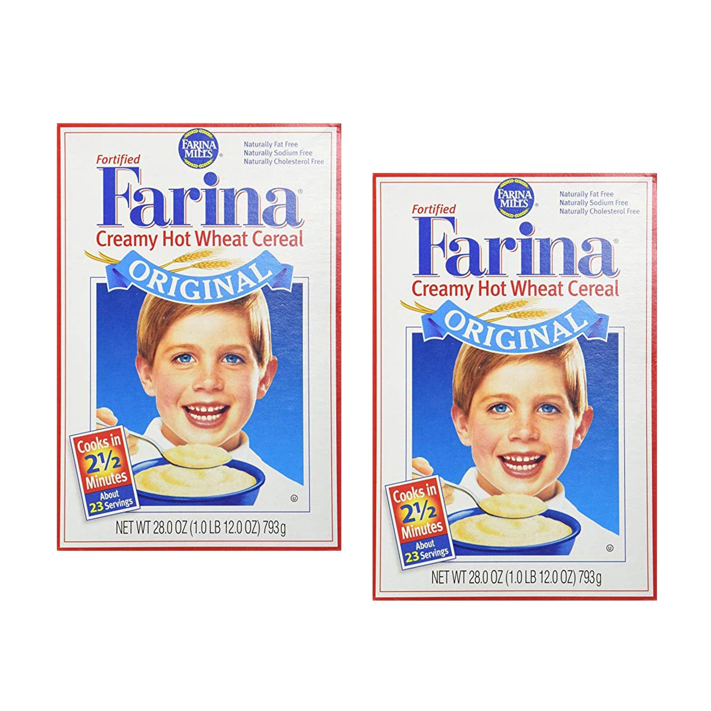 Farina Mills Fortified Farina Creamy Hot Wheat Cereal 28 oz (Packaging May Vary) (Pack of 2)
