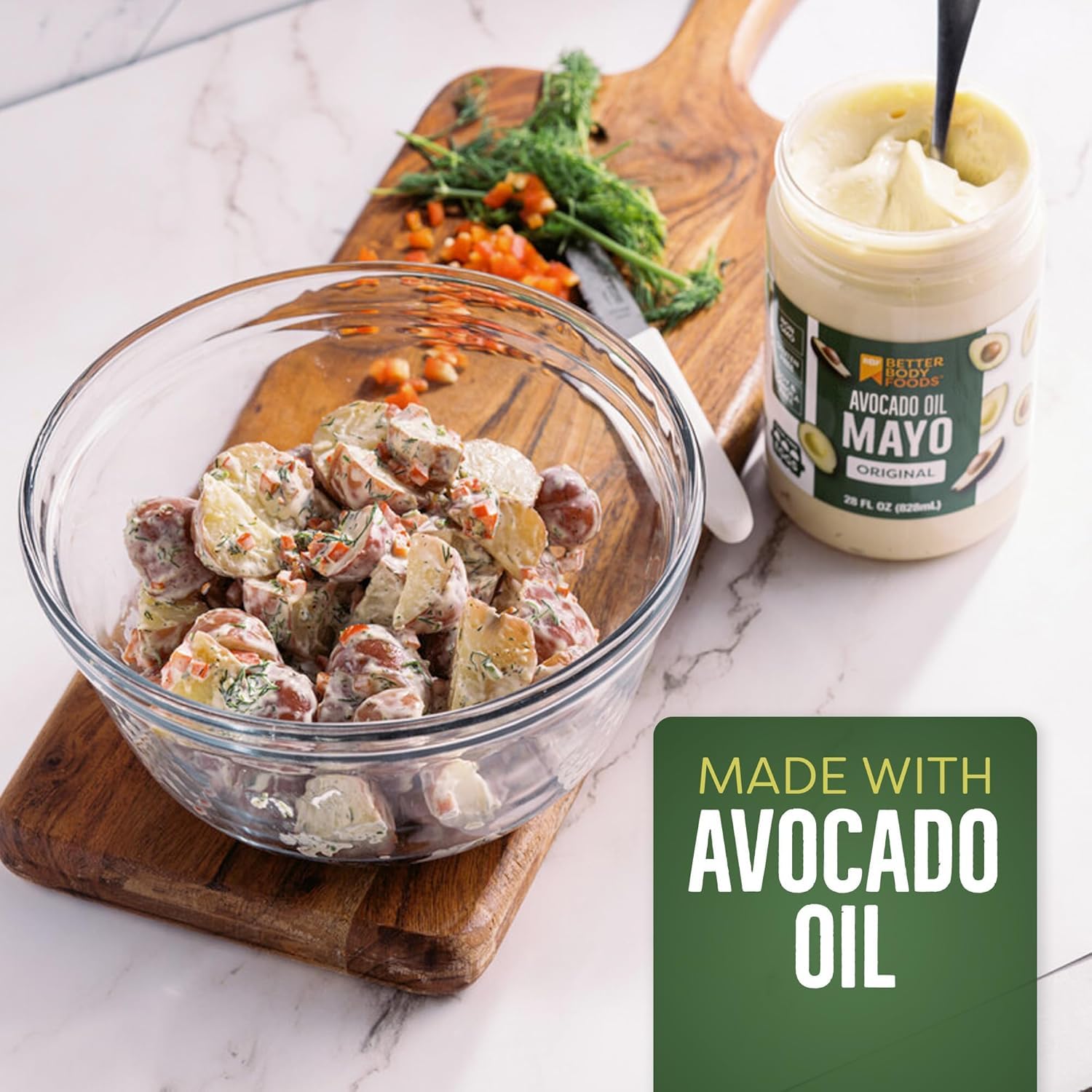 BetterBody Foods Avocado Oil Mayonnaise, Non-GMO Mayo Spread Made with Cage-Free Eggs, Paleo (28 Ounces)