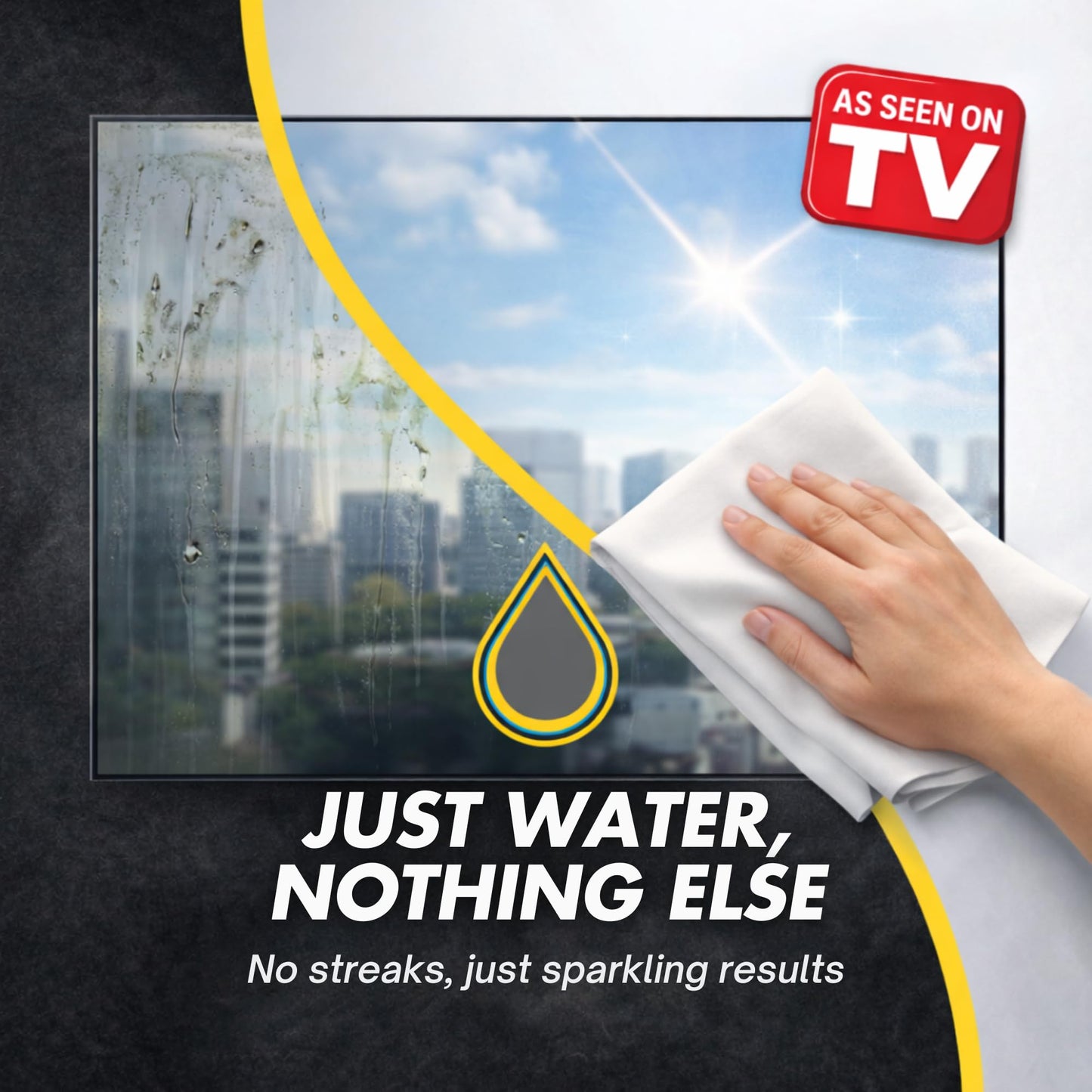 Microfiber Magic Streak Free Cleaning Cloth 6 Pack Clean Any Surface With Just Water Eco Friendly Environmentally Safe Perfect for Window, Mirror