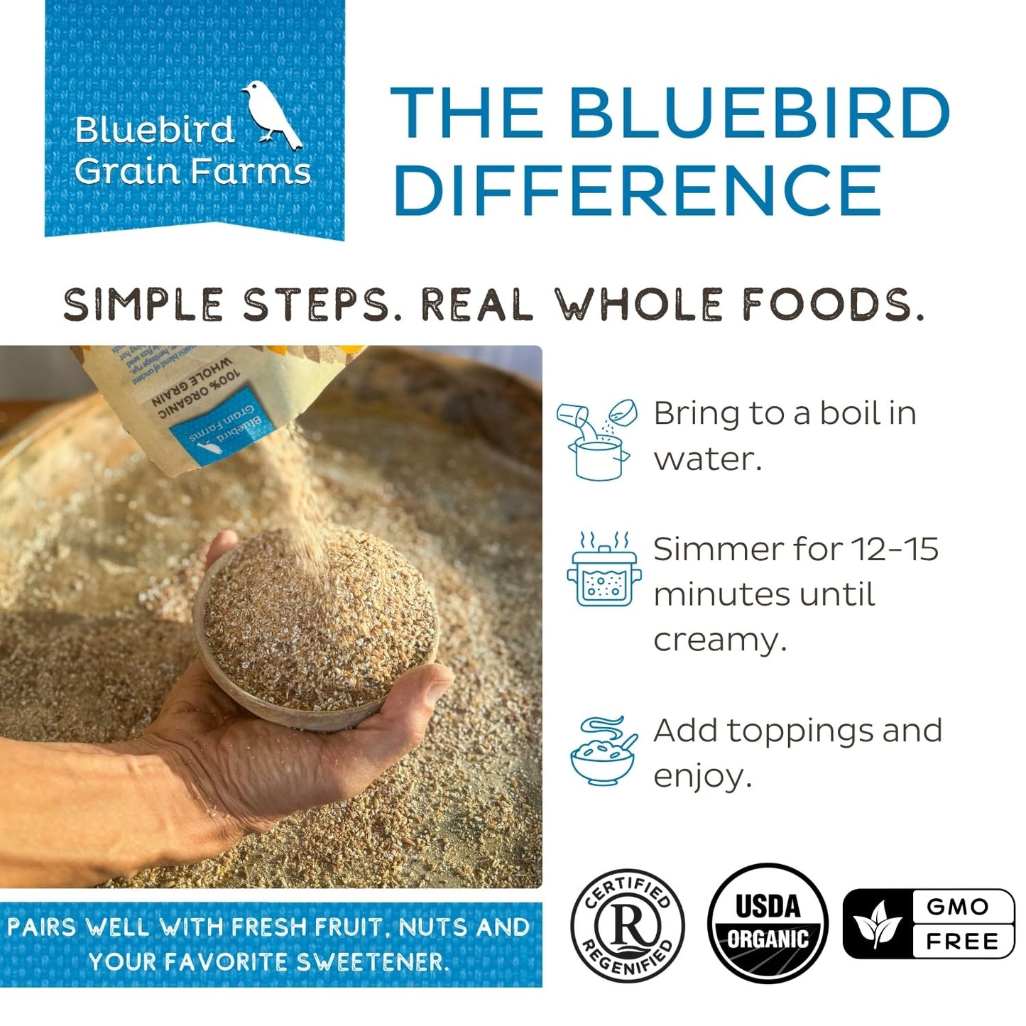 Bluebird Grain Farms Organic Old World Hot Cereal, 12 Oz.