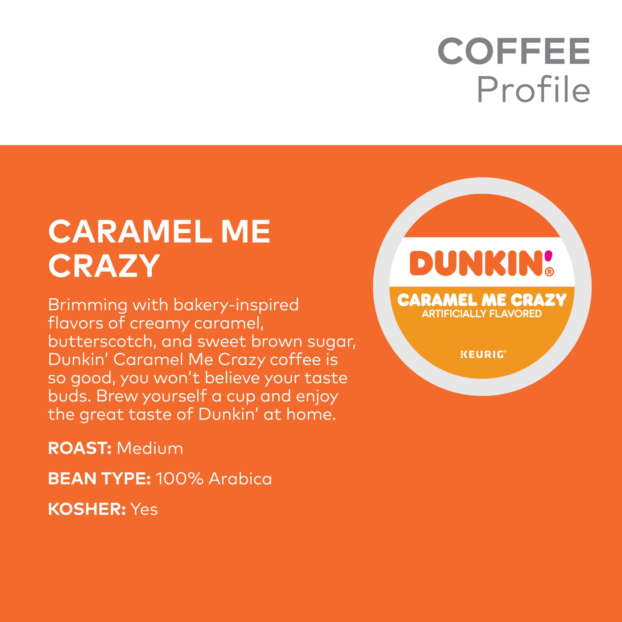 Dunkin' Bakery Series Caramel Coffee Cake Flavored Coffee, 22 Keurig K-Cup Pods