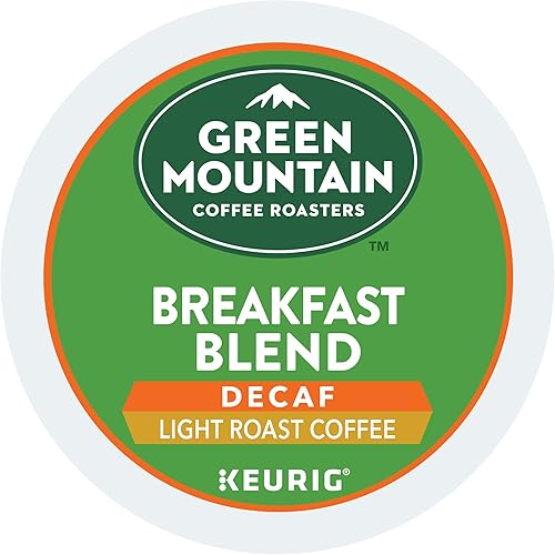 Green Mountain Coffee Roasters Keurig Single-Serve K-Cup Pods, Breakfast Blend Decaf Light Roast Coffee, 12 Count (Pack of 1)