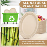 IJRPLM 50 Pack Oval Paper Plates, 12 Inch Disposable Paper Plates Heavy Duty,Compostable Oval Plate, Natural Bagasse Sugarcane Plate for BBQ Party