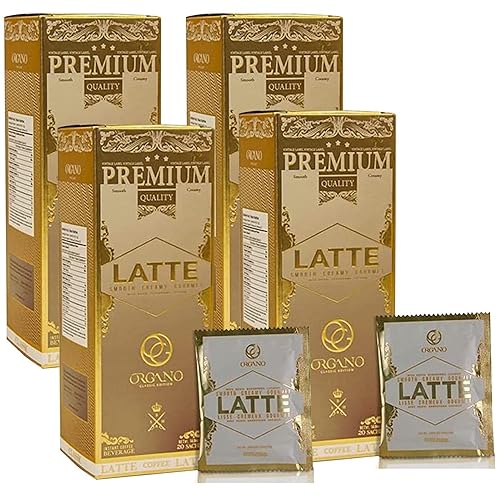 4 Boxes ORGANO Gourmet Cafe Latte,100% Certified Ganoderma Lucidum (80 Sachets)