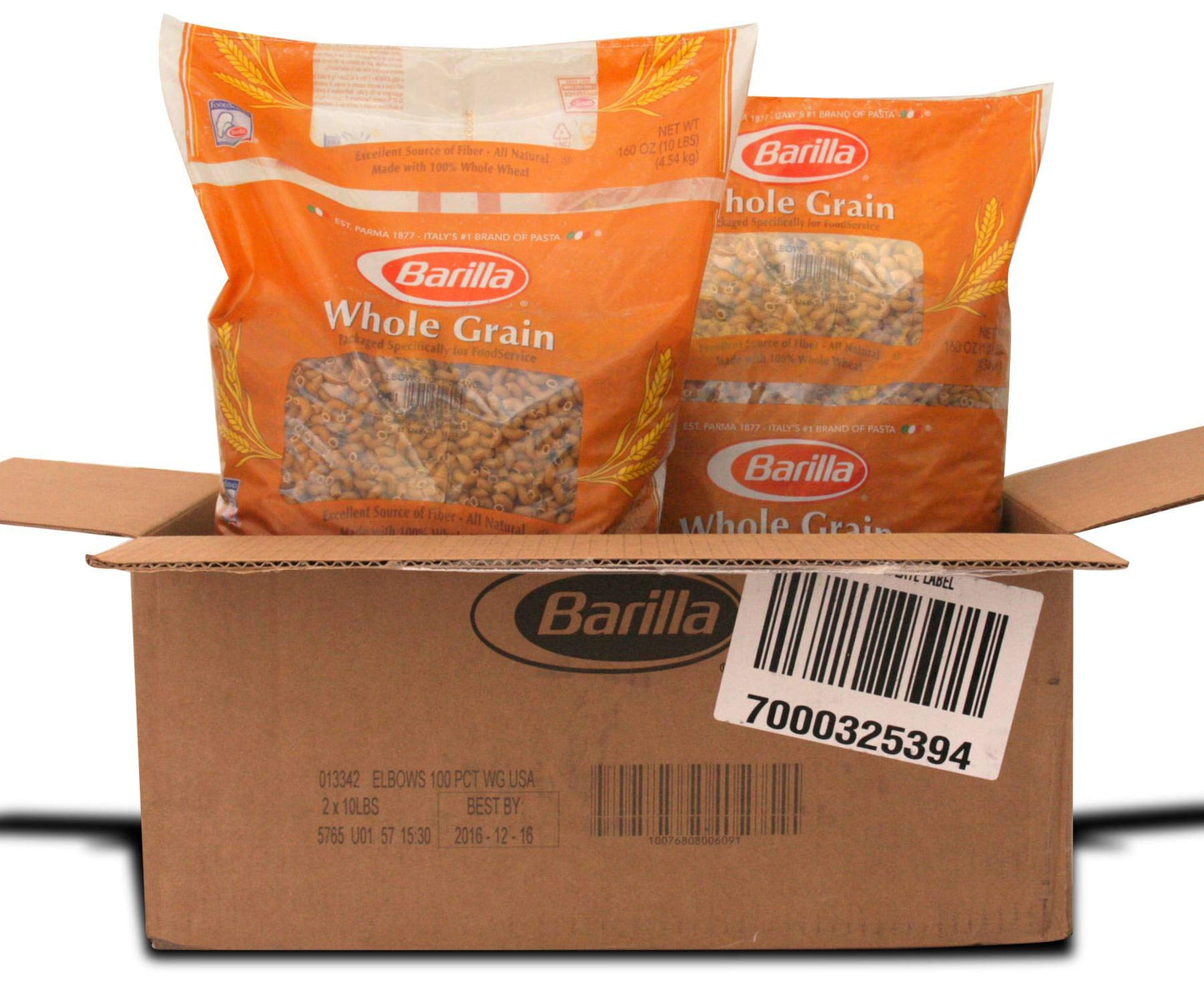 Barilla Elbows 100 Percent Whole Grain Pasta, 160 Ounce -- 2 per case.
