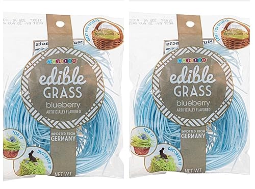 Grandys Candys Edible Easter Grass- Green Apple, Blueberry, Strawberry, & Multi Flavored Bundle-Fun and Delicious Way to Complete Your Easter Baskets