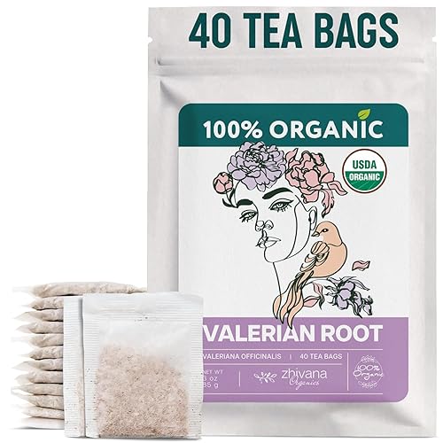 Valerian Root Tea Organic (40 Tea Bags) - Valeriana Herb - Calming Herbal Infusion for Sleep, Healthy Stress Response - Te para Dormir de Noche