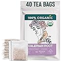 Valerian Root Tea Organic (40 Tea Bags) - Valeriana Herb - Calming Herbal Infusion for Sleep, Healthy Stress Response - Te para Dormir de Noche