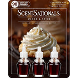 ScentSationals Sugar & Spice Fragrance Oil Plug In Air Freshener Refills 3-Pack - Works with Scentsationals Wall Plugs, Long-Lasting Home Fragrance