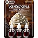 ScentSationals Sugar & Spice Fragrance Oil Plug In Air Freshener Refills 3-Pack - Works with Scentsationals Wall Plugs, Long-Lasting Home Fragrance
