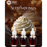 ScentSationals Sugar & Spice Fragrance Oil Plug In Air Freshener Refills 3-Pack - Works with Scentsationals Wall Plugs, Long-Lasting Home Fragrance
