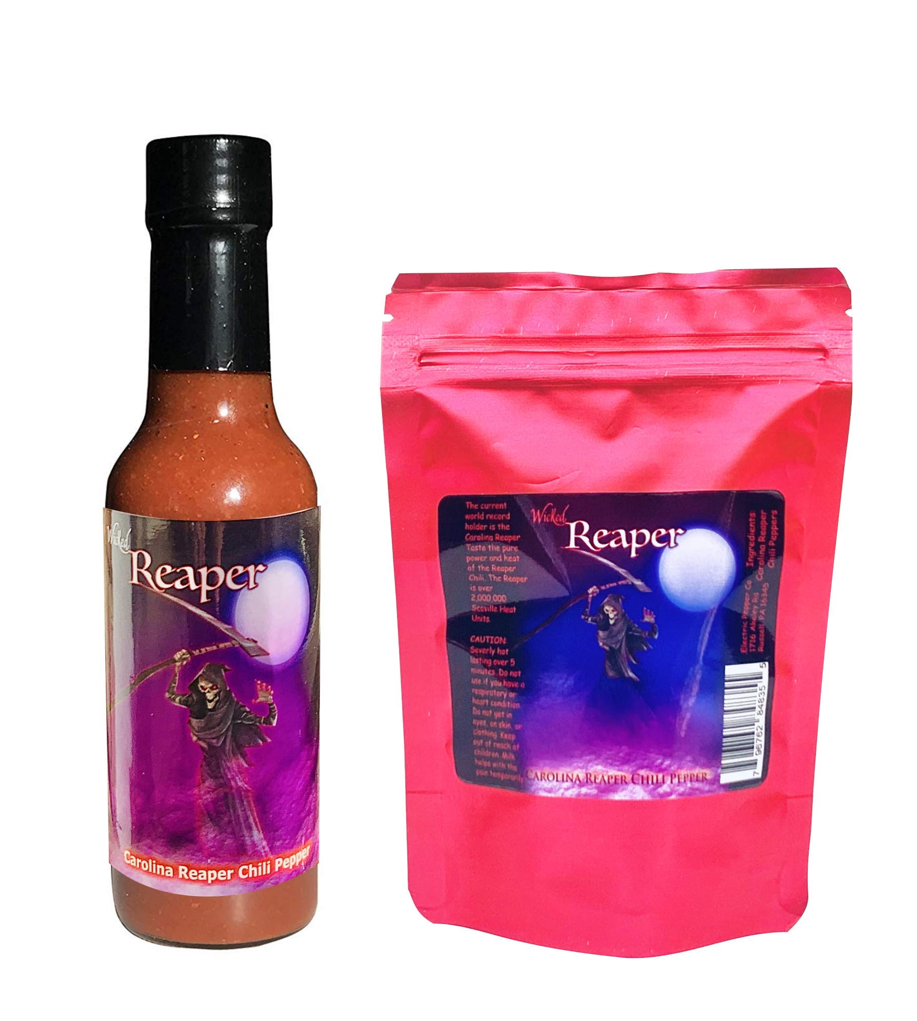 Wicked Reaper Carolina Reaper Hot Sauce + Whole Dried Reaper Peppers Gift Set