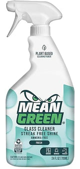 Mean Green Glass Cleaner Spray, Fresh Scent, 24 oz - Streak-Free Shine, Ammonia-Free, Windows, Mirrors, Glass & Chrome Surfaces