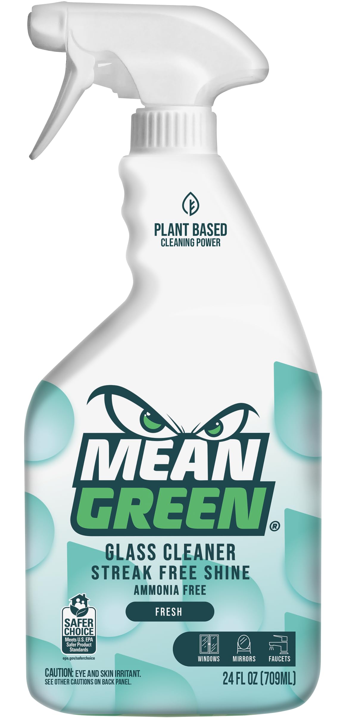 Mean Green Glass Cleaner Spray, Fresh Scent, 24 oz - Streak-Free Shine, Ammonia-Free, Windows, Mirrors, Glass & Chrome Surfaces
