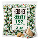 Hershe,y Kisses 2LBS Sugar Cookie Flavored Chocolate Candy 192 pcs Bulk Bag Individually Wrapped Creamy Chocolate Treats for Holiday Parties, Candy