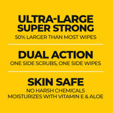 Grime Boss Heavy Duty Surface and Hand Wipes (4x60ct) | Wet Wipe Remove Paint, Oil, Grease, Adhesives, Mud, Dirt | Shop Rag Replace Cleaners like