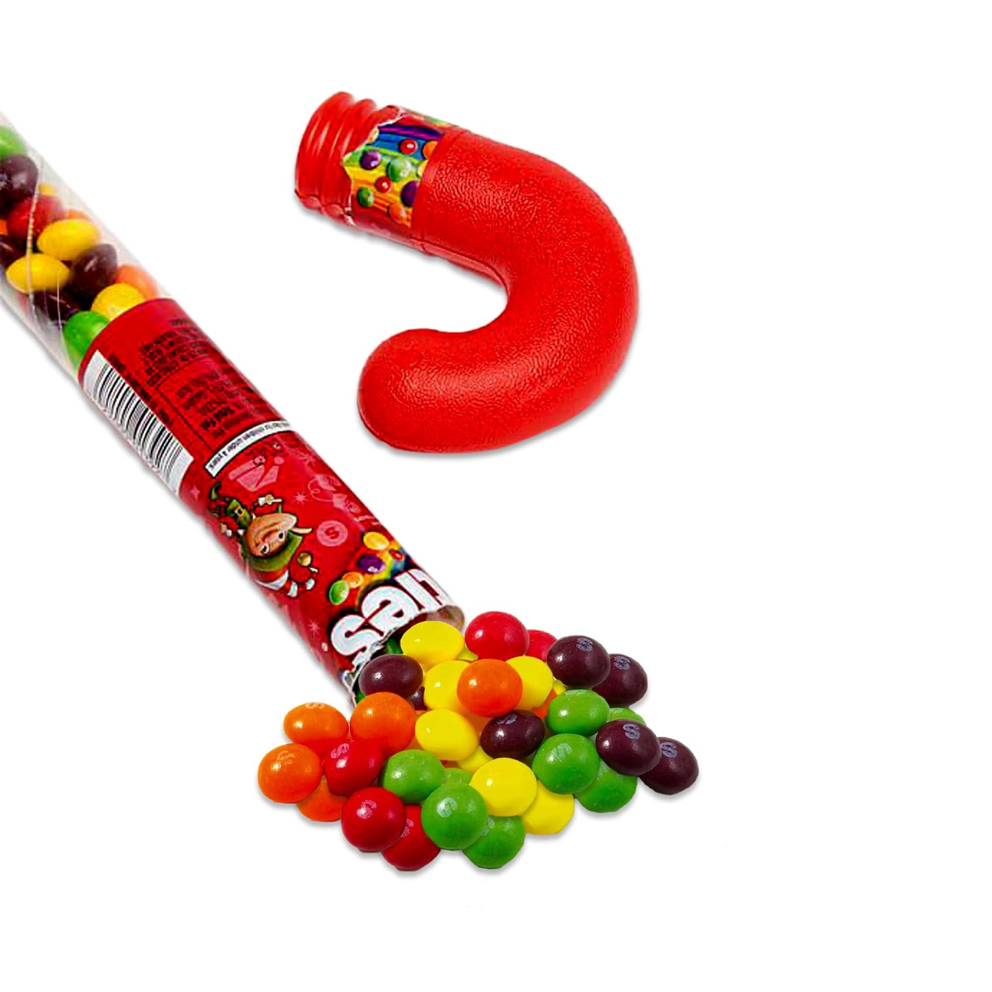 Snackivore Mini Snickers Candy Cane Tube, Christmas Skittles Filled Candy Cane Tube, and Christmas M Ms Candy Cane Tube- 3 Pack, Christmas Candy Canes