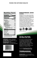 Terrasoul Superfoods Organic Wheat Grass Juice Powder, 5 Oz, Grown in Utah, Made from Nutrient Concentrated Juice, Revitalize with Green Nutrition