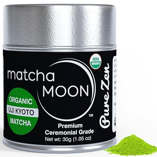Matcha Moon Pure Zen Ceremonial Grade Matcha Powder | Premium USDA Organic Traditional Japanese Green Tea | First Harvest Uji Kyoto Sourced Tea Powder