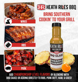 Heath Riles BBQ Pineapple Habanero BBQ Glaze - Spicy Rib Glaze with Sweet Pineapple, Rib Sauce for Pork, Chicken or Ham - 80+ BBQ Championships, 12 oz