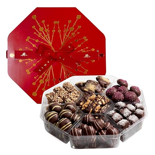Chocolate Holiday Gift From Brooklyn - Premium Gourmet Chocolates Gift Box Assortment - Ideal Xmas Gifts for Family Friends - Kosher, Dairy Free