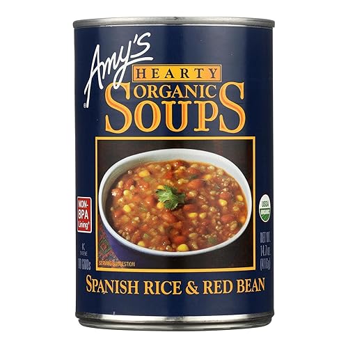 Amy's Organic Hearty Spanish Rice and Red Beans Soup, 14.7 Ounce - 12 per case.