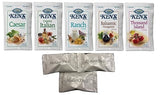 (25 Packets) Ken's Steak House Assorted Salad Dressing 5 Flavors 1.5 oz Packets. (Caesar, Ranch, Creamy Italian, Balsamic Vinaigrette, Thousand Island