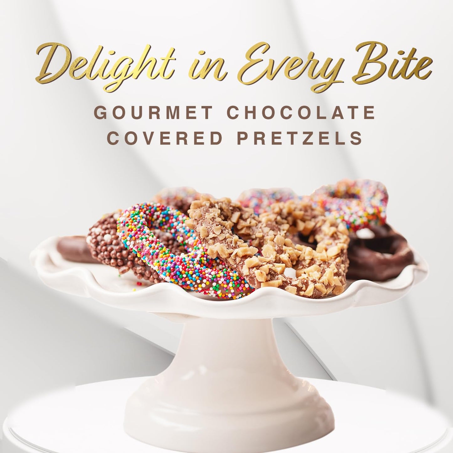 CRAVINGS BY ZOE Valentines Day and Birthday Chocolate Covered Pretzels Gift Bag 8 oz | Gourmet Kosher Milk & Dark Belgian Chocolate Candy Food Gift