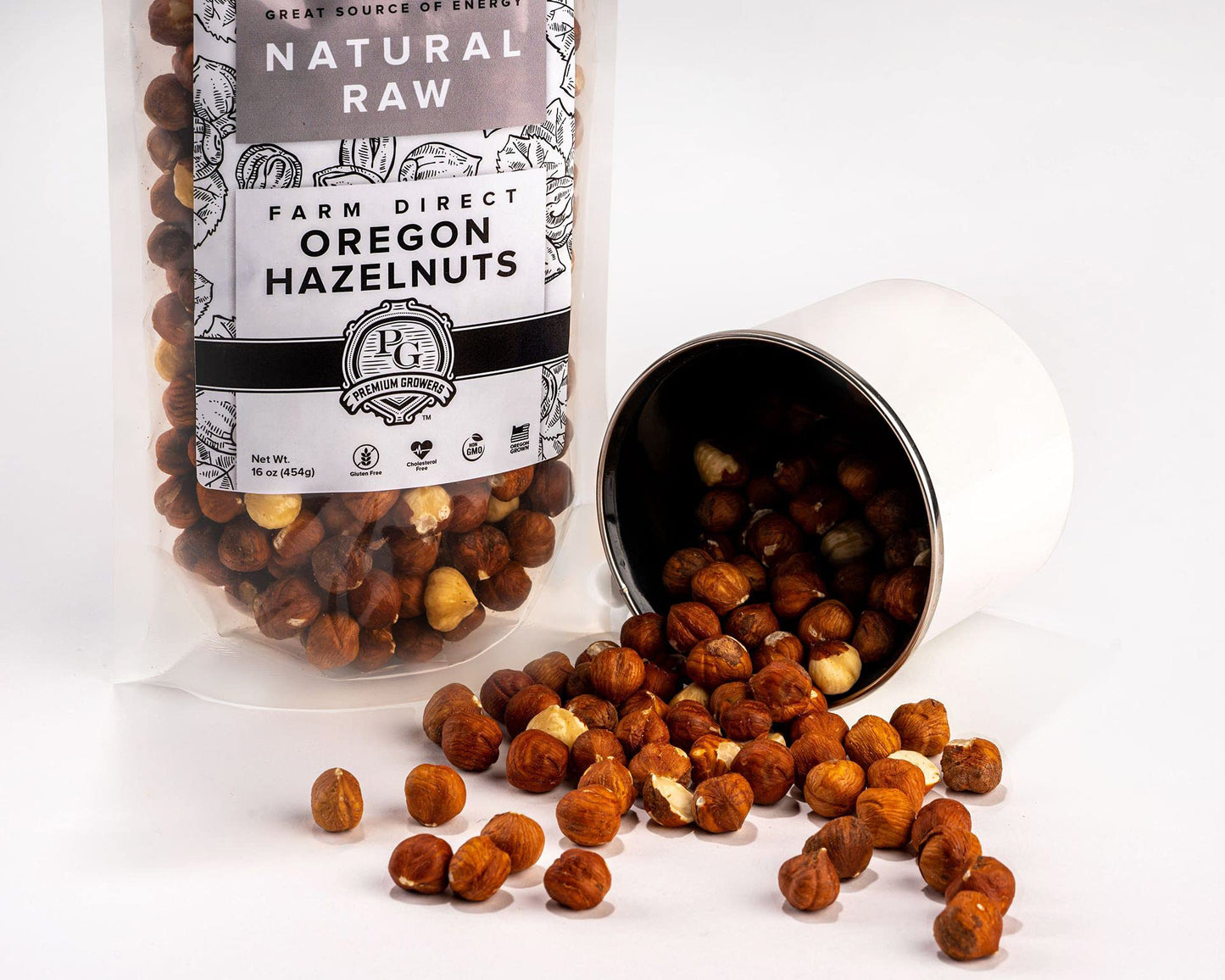 Oregon Farm To Table - Raw Hazelnuts from Premium Growers - Natural Raw Hazelnuts - Kosher Certified -1 LB