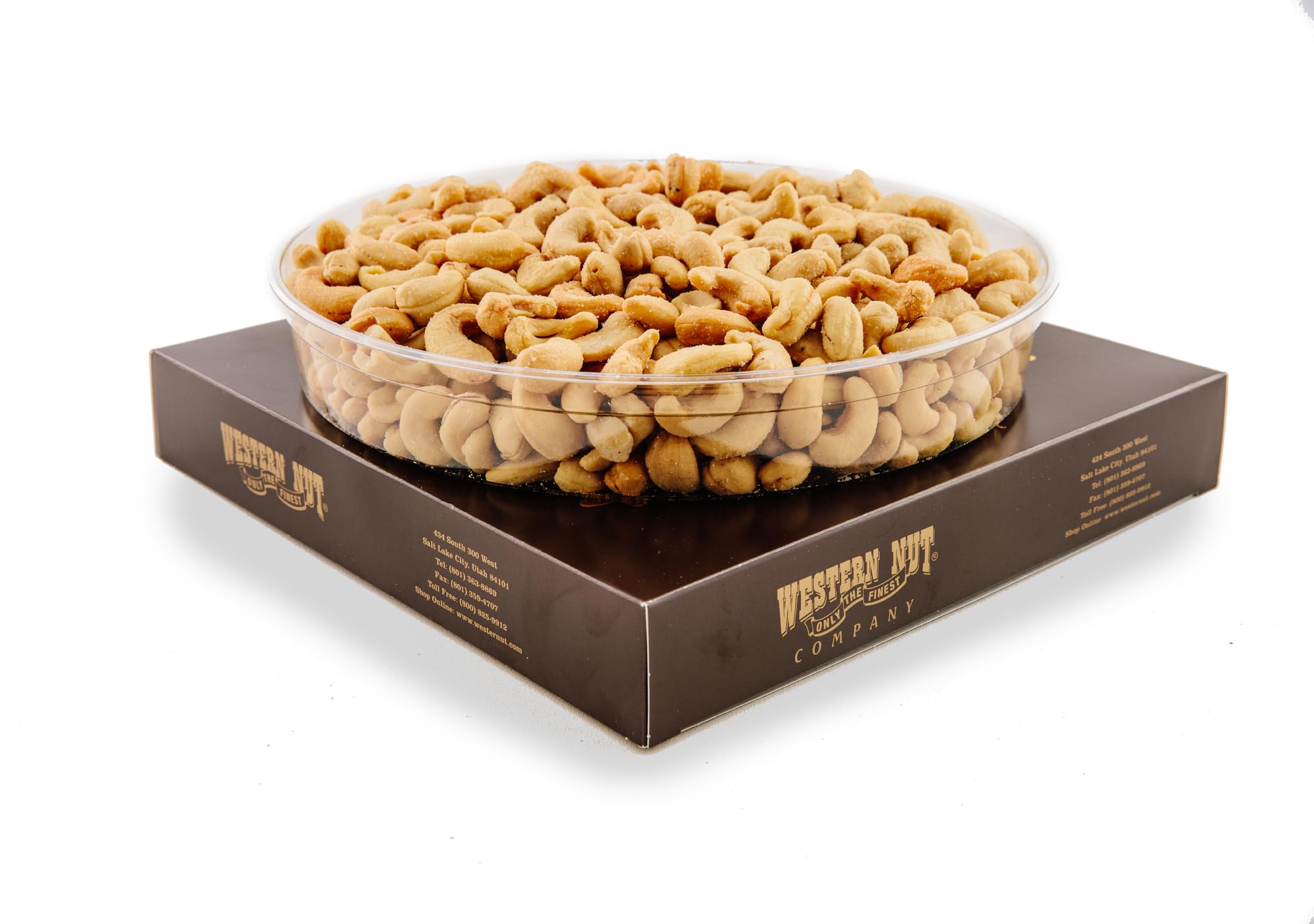 Western Nut Heritage Gift Box, Gift Wrapped Roasted & Salted Whole Cashews, 1lb, 2lb (2 Pound)