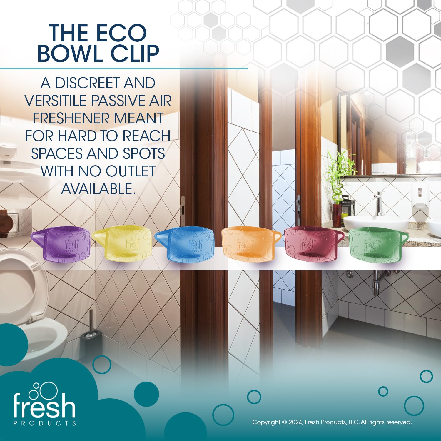 Fresh Products Eco Bowl Clip Air Freshener Versatile Design Toilet Freshener Trash Freshener Chemical Free Natural Oils Discreet Lasts 30 Days Made in