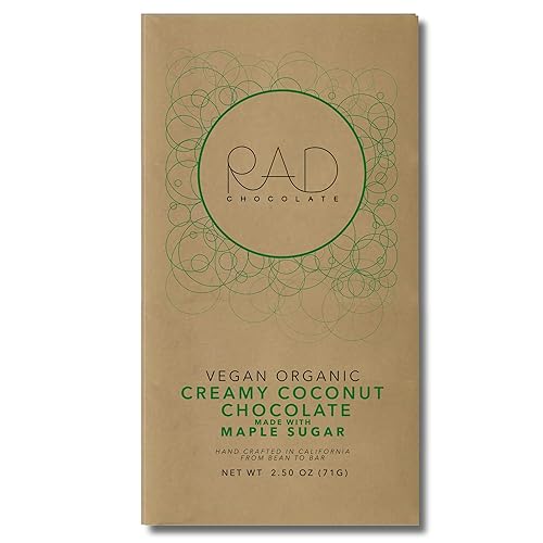 Rad Chocolate Vegan Creamy Coconut Chocolate Maple Sugar | 3 pack | Certified Organic | Gluten & Soy Free Chocolate | Paleo Friendly