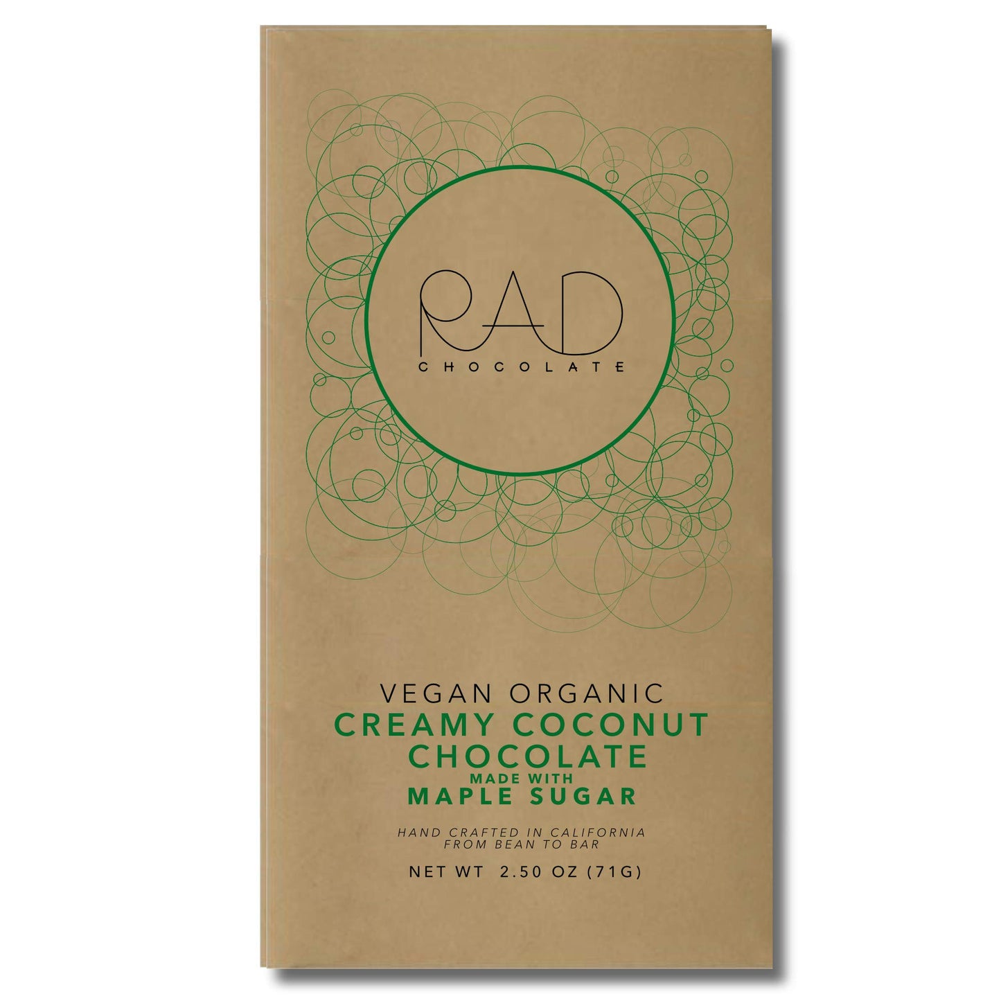 Rad Chocolate Vegan Creamy Coconut Chocolate Maple Sugar | 3 pack | Certified Organic | Gluten & Soy Free Chocolate | Paleo Friendly