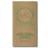 Rad Chocolate Vegan Creamy Coconut Chocolate Maple Sugar | 3 pack | Certified Organic | Gluten & Soy Free Chocolate | Paleo Friendly