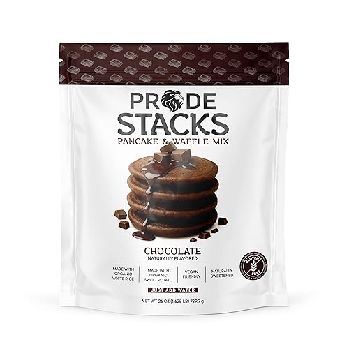 Pride Stacks Pancake & Waffle Mix - Organic Rice & Sweet Potato Blend, Chocolate