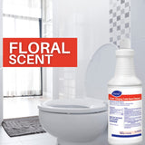 Diversey CREW Clinging Toilet Bowl Cleaner, Floral Scent, Liquid, 1 Qt. Bottle, 12/ct, Ready-to-Use Squeeze Bottle, 32 Fl Oz (Pack of 1)