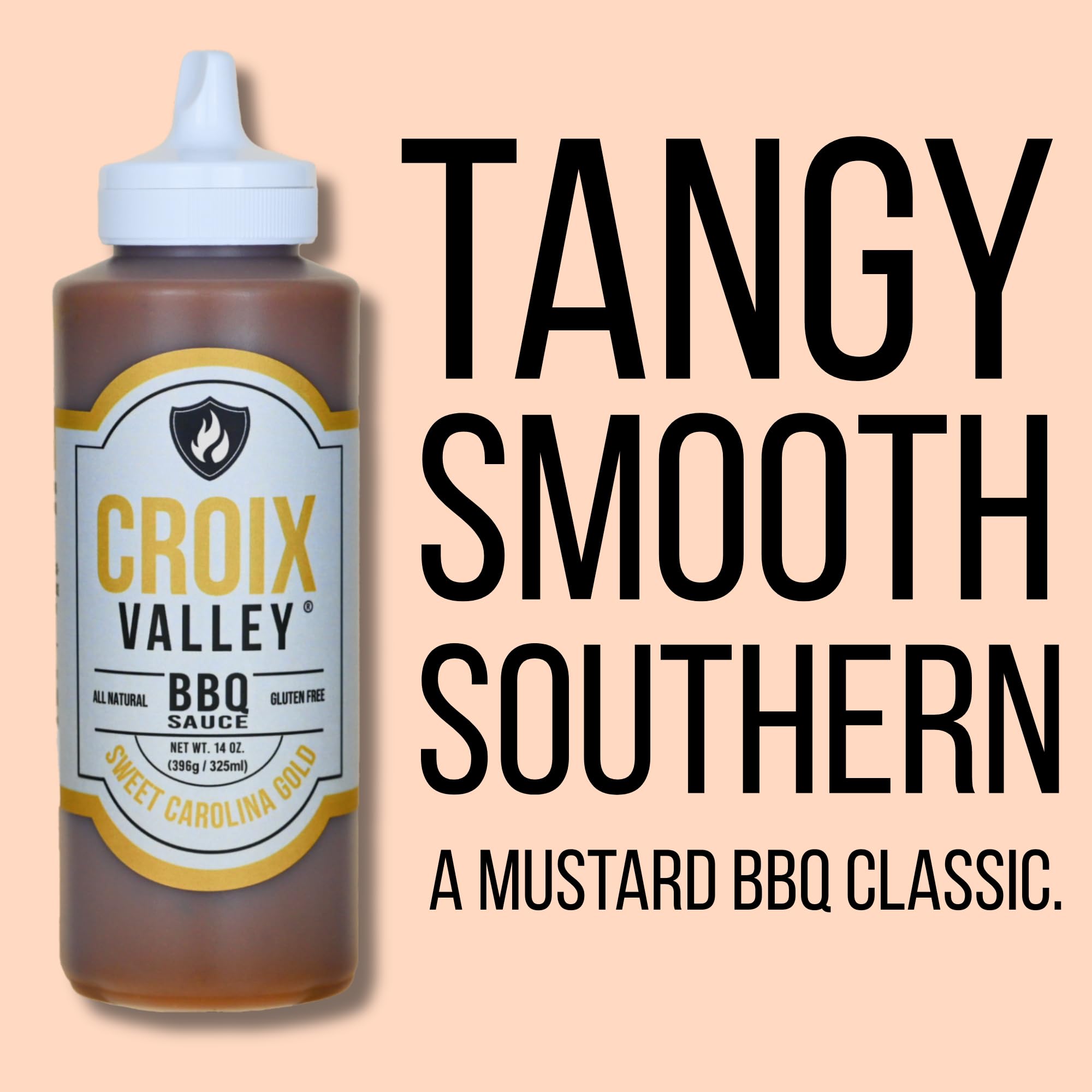 Croix Valley Sweet Carolina Gold BBQ Sauce - 3 Pack (11 oz Plastic Bottles) - Sweet, Tangy Mustard with Carolina Zest - Gluten-Free, No MSG, No High