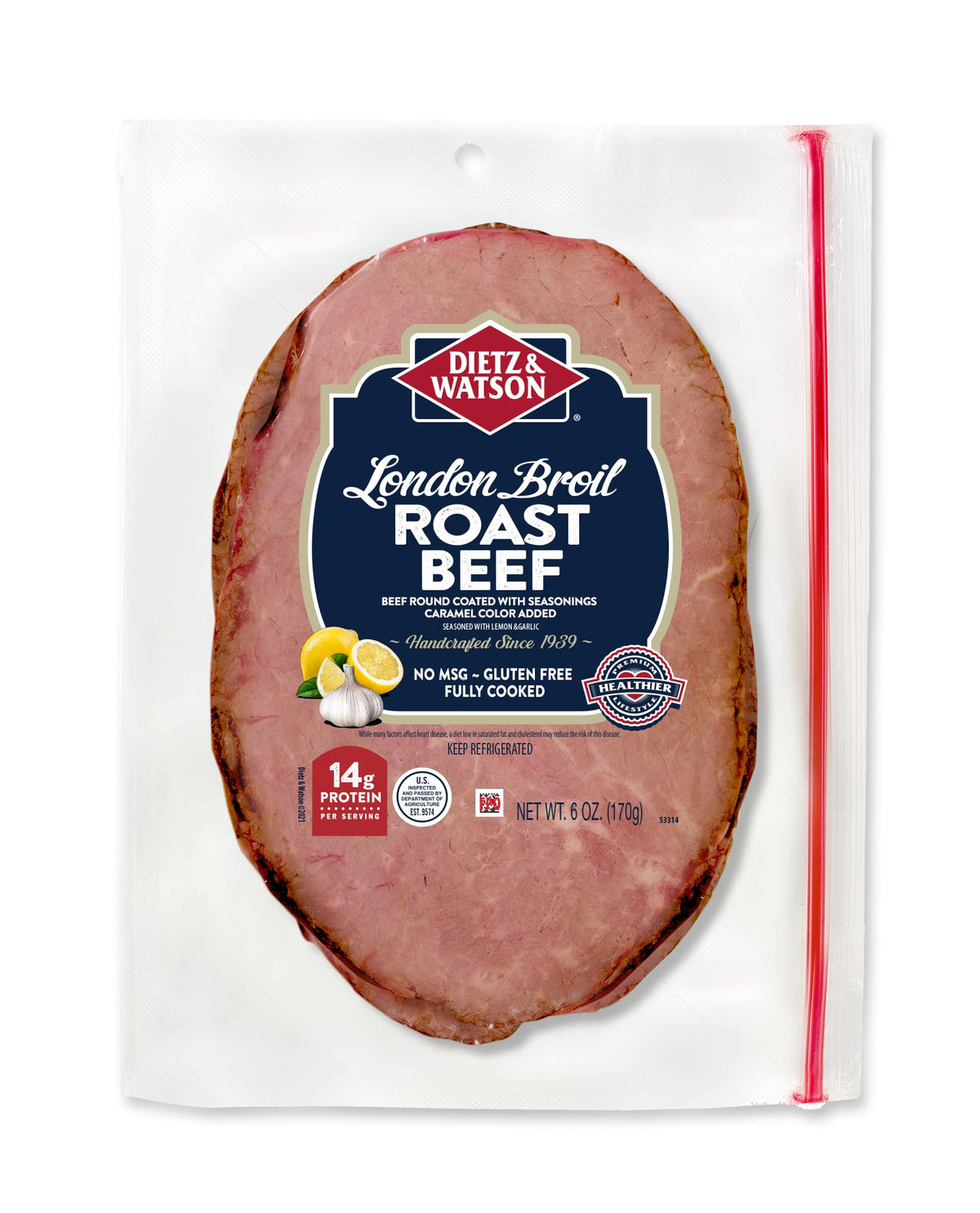 Dietz & Watson London Broil Thin Sliced Roast Beef, 6 Oz