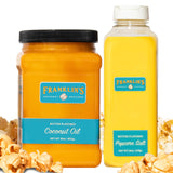 Franklin's Gourmet Popcorn - 19 oz. Butter Flavored Popcorn Seasoning Salt, 30 oz. Butter Flavored Coconut Popcorn Oil - Authentic Movie Theater Taste