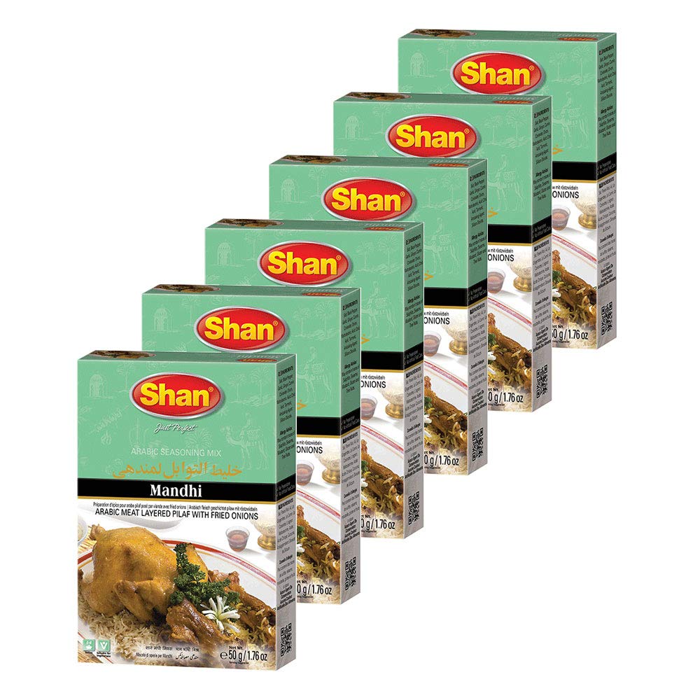 Shan Mandhi Arabic Seasoning Mix 1.76 oz (50g) - Spice Powder for Arabic Meat Layered Pilaf with Fried Onions - Suitable for Vegetarians - Airtight