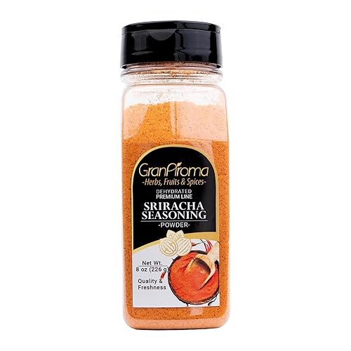 GranAroma Sriracha Seasoning Powder, Spicy & Tangy Flavor, Seasoning for Tacos, Stir-Fries, and Grilled Vegetables (8 Ounce)